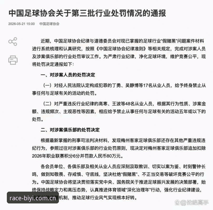 足协第三批禁足名单深度解读：在必一体育平台追踪赛事动态的完整指南